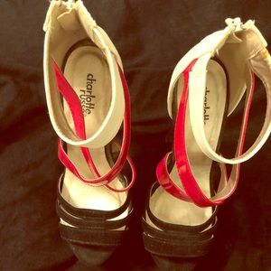 Red and black high heels